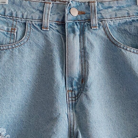 VERTU Light Denim Distressed Shorts Women's Size 26 - Picture 3 of 13